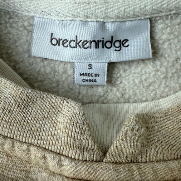 Breckenridge Bird Monarch Butterfly Floral Vtg Sweatshirt Small Tan Applique - Picture 3 of 9